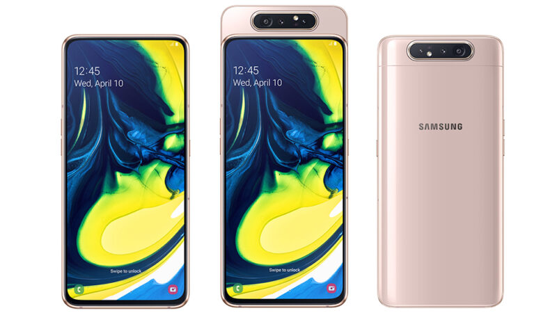 Samsung Galaxy A80 ราคา 21,990 บาท มือถือ 3 กล้องหมุนได้