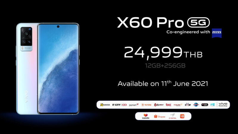 vivo เปิดตัว X60 Pro 5G ราคา 24,999 บาท สเปคกล้องที่พัฒนาร่วมกับ ZEISS