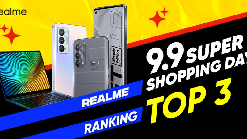 realme กวาดยอดขายพุ่งกับแคมเปญ realme 9.9 SUPER SALE สินค้ายอดนิยมสูงสุด realme GT Master Edition และ realme book