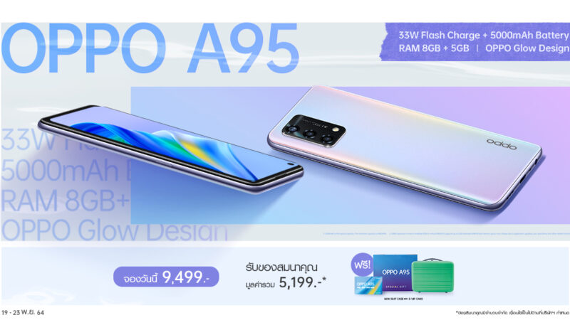 เปิดตัวแล้ว! “OPPO A95” รุ่นล่าสุดให้ “สมาร์ทไปให้สุดฟอร์ม” ชูประสิทธิภาพ-ดีไซน์สวยลงตัว ตอบโจทย์การใช้งานให้สุดฟอร์มได้ทุกวัน ราคา 9,499 บาท เริ่มพรีออเดอร์ 19-23 พ.ย.นี้