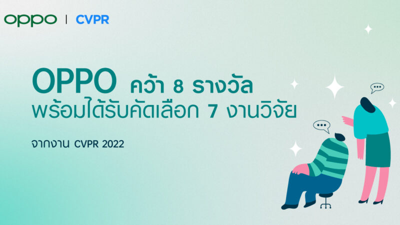 OPPO คว้า 8 รางวัลพร้อมได้รับคัดเลือก 7 งานวิจัย จากงาน CVPR 2022