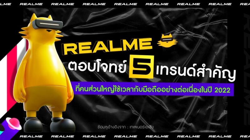 “เรียลมี” ชวนเลือกสมาร์ตโฟนที่ใช่ ตอบโจทย์ไลฟ์สไตล์คนไทยใช้สมาร์ตโฟนตลอดเวลา