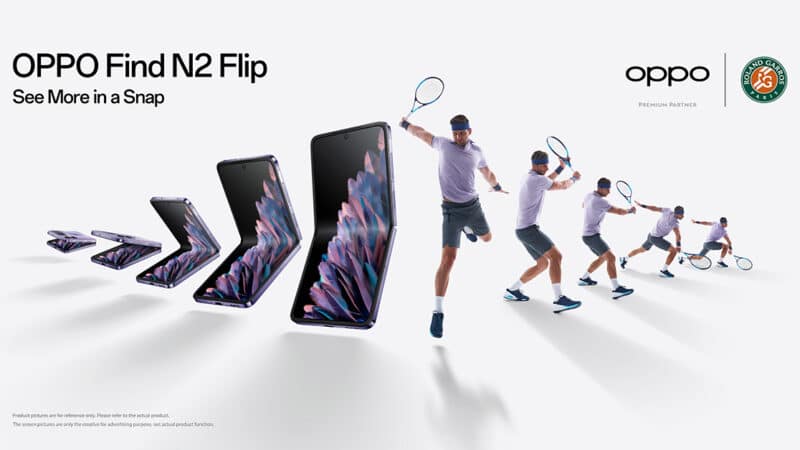 OPPO Find N2 Flip เก็บทุกโมเมนต์สำคัญ พร้อมสัมผัสประสบการณ์ใหม่ใน Roland-Garros 2023