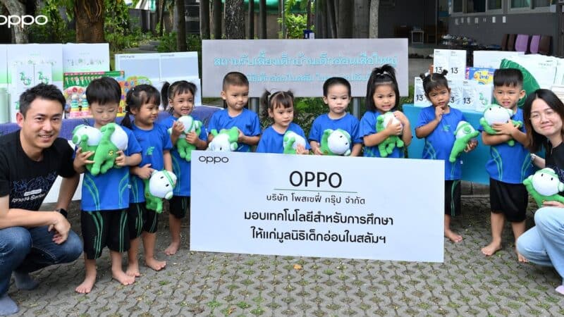 OPPO ร่วมสร้างสรรค์ช่วงเวลาพิเศษ บริจาคอุปกรณ์เทคโนโลยีสิ่งของจำเป็นแก่มูลนิธิเด็กอ่อนในสลัมฯ